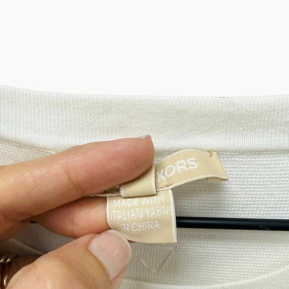 Michael Kors White Knit Crystal Mini Dress Women’s Size‎ Medium MSRP: $1150 - Picture 7 of 10